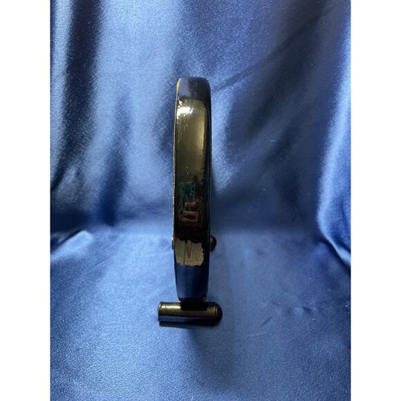 Asian Art Carved Jade and Coral Round Black Lacquer Frame - Picture 4 of 7